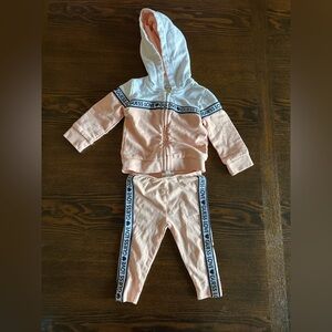 Guess Pink and White Trim Hoodie